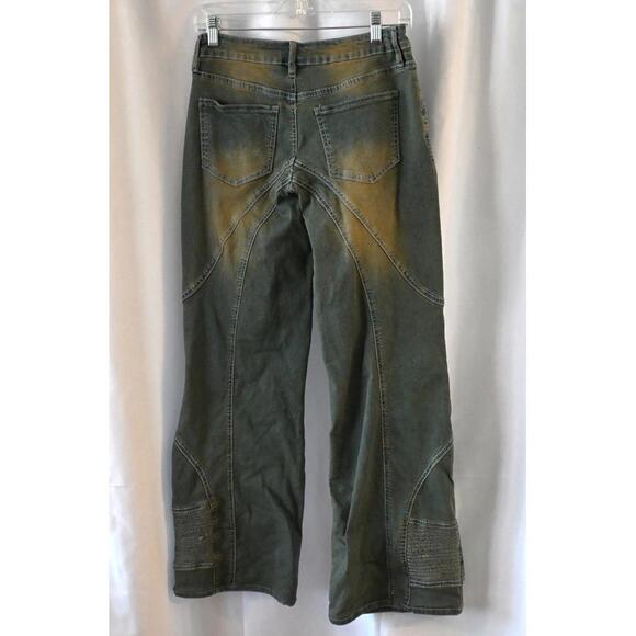 Vintage Machine Distressed Moto Style Jeans - Picture 4 of 7